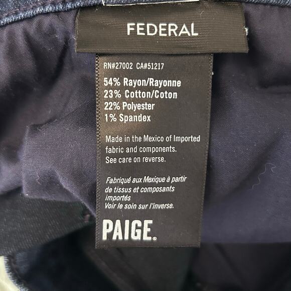PAIGE Federal Jeans, Wash “Dasher”, Sz 35 - Picture 7 of 11